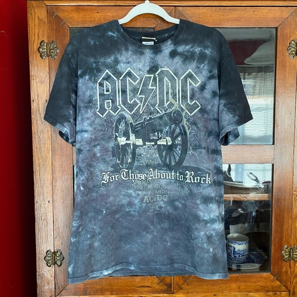 Liquid Blue Tops - ACDC Tie Dye Graphic Band Tee
